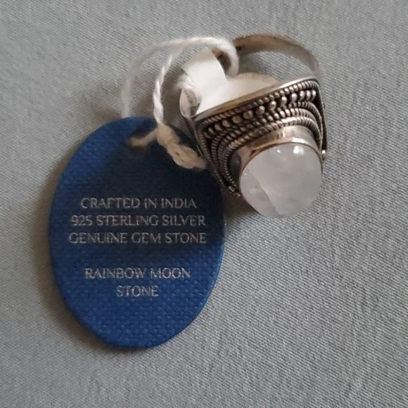 SG's Rainbow Moon Stone Ring made in India - Picture 16 of 16